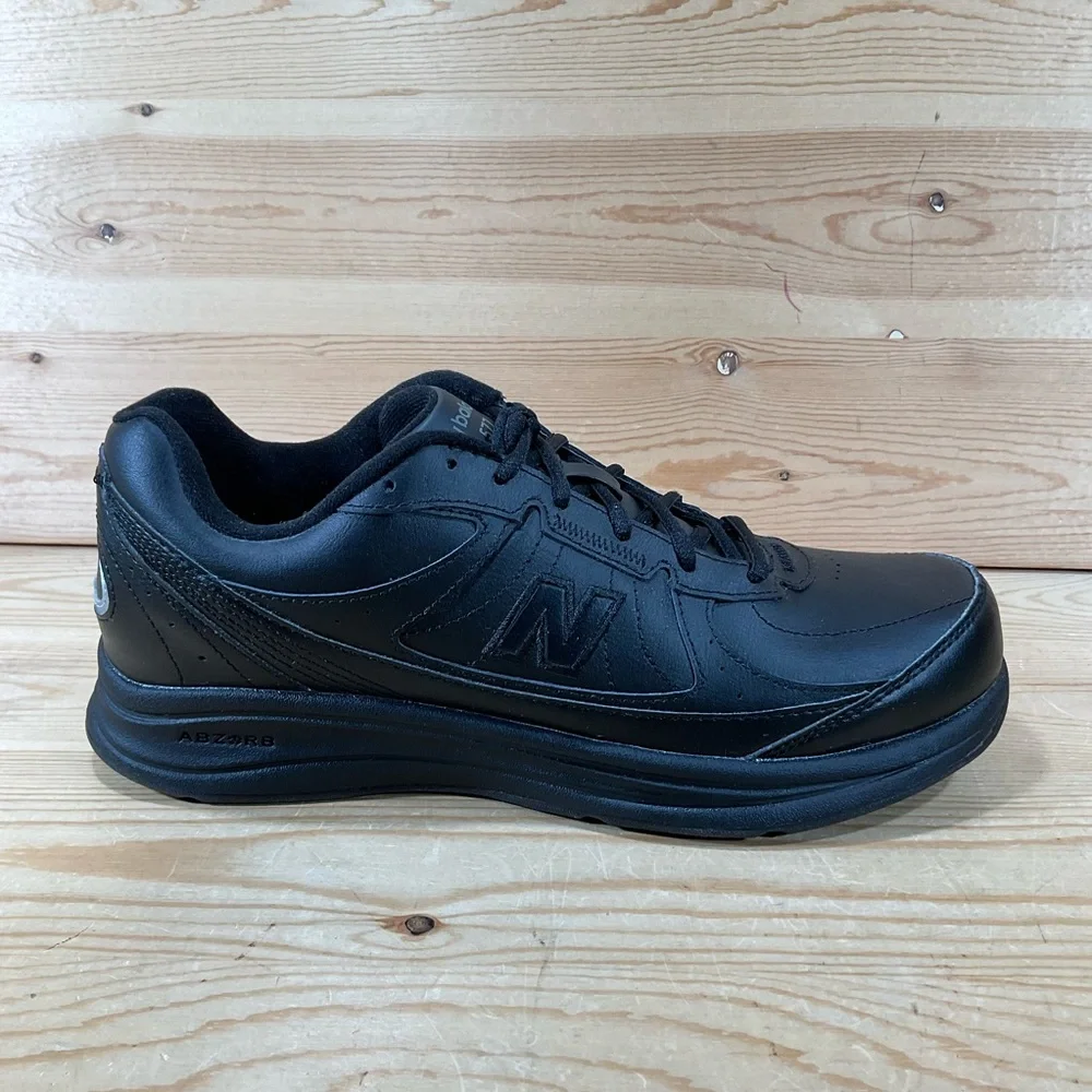 New Balance 577 Walking Shoes Men's 10 D Black Leather Lace Up MW577BK